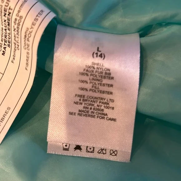 Free Country like new fleece trimmed puffer jacket Size 14 - Picture 4 of 5